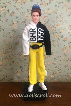 Mattel - Barbie - BMR1959 - Black and white logo hoodie, yellow logo tape track pants - Poupée